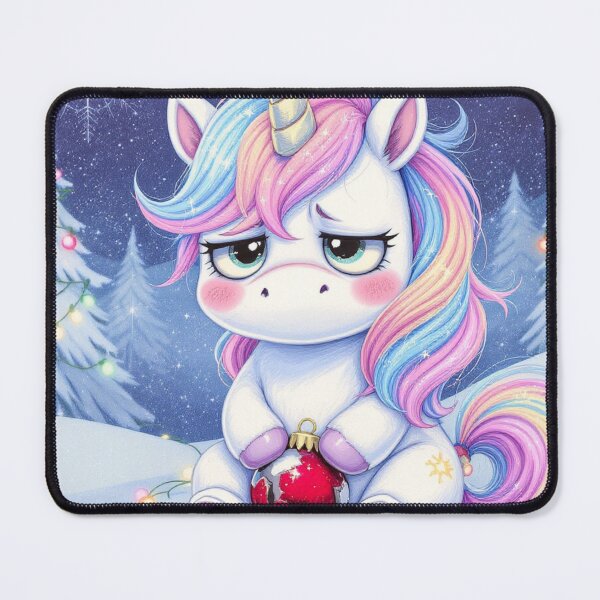 Item preview, Moody Christmas Unicorn – “Sparkle Somewhere Else” | Grumpy Holiday Unicorn Design designed and sold by ColorSplash123.