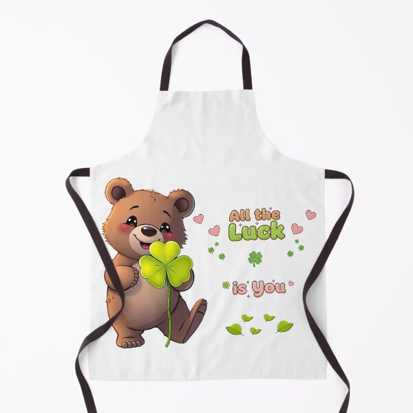 Item preview, Cute Lucky Teddy Bear "All The Luck Is You" - St. Patrick's Day & Encouragement Art designed and sold by MCT-GALLERY.