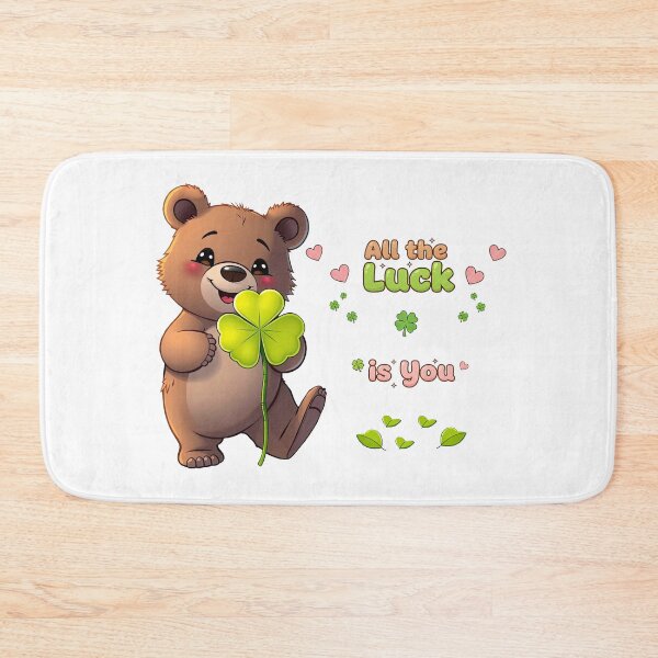 Item preview, Cute Lucky Teddy Bear "All The Luck Is You" - St. Patrick's Day & Encouragement Art designed and sold by MCT-GALLERY.