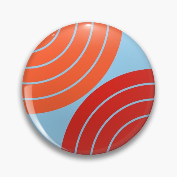 Item preview, Midcentury Modern Geometric Rainbow 12 in  bohemian orange red and blue designed and sold by nineFlorals.