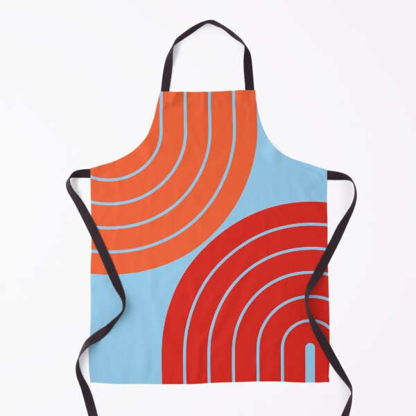 Item preview, Midcentury Modern Geometric Rainbow 12 in  bohemian orange red and blue designed and sold by nineFlorals.