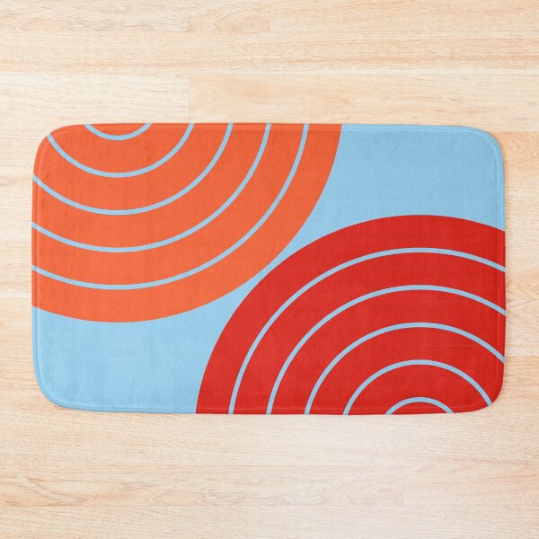Item preview, Midcentury Modern Geometric Rainbow 12 in  bohemian orange red and blue designed and sold by nineFlorals.