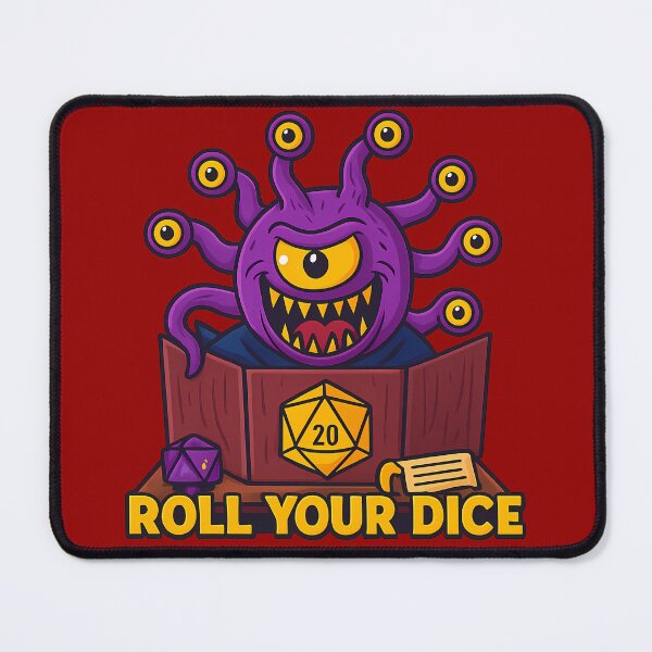 Item preview, Beholder Dungeon Master – Roll Your Dice Cartoon Illustration designed and sold by Dog Vibes.