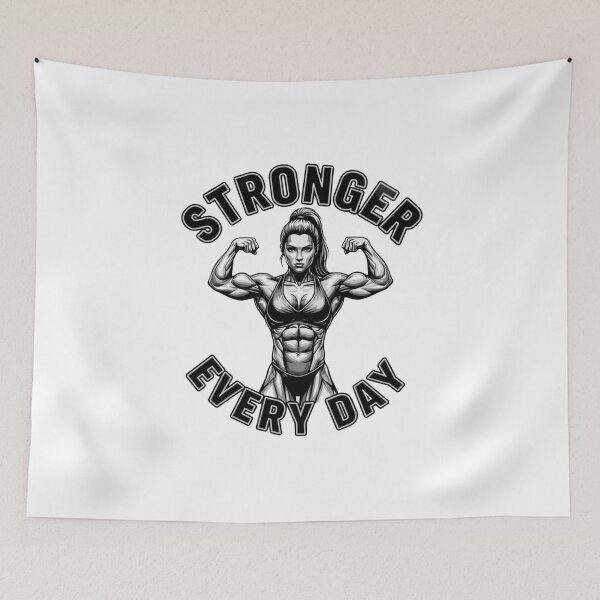 Item preview, Stronger Every Day – Motivational Female Gym Design designed and sold by ReptiWorks.