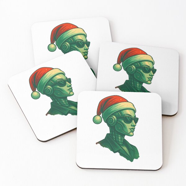 Item preview, Futuristic Female AI Santa Portrait designed and sold by DigiHub Linker.