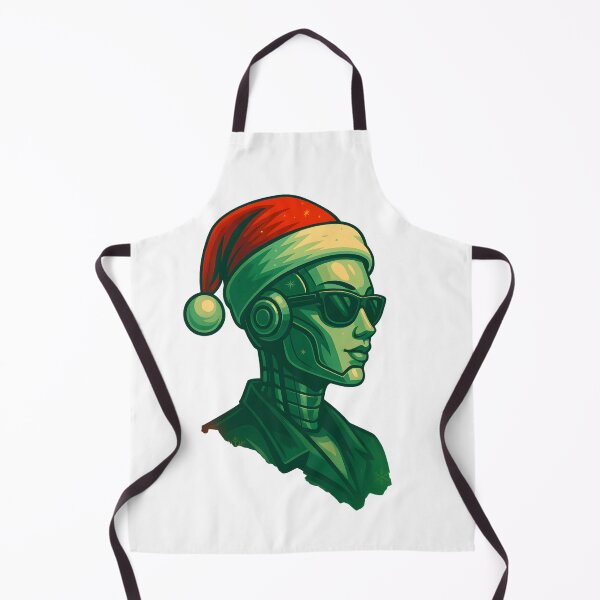 Item preview, Futuristic Female AI Santa Portrait designed and sold by DigiHub Linker.