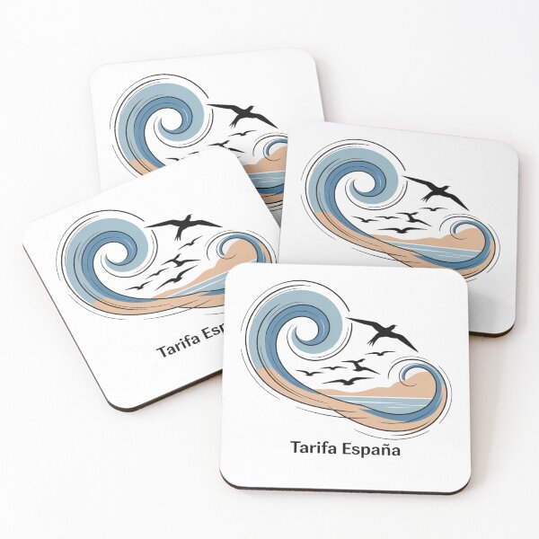 Item preview, Tarifa, España: Olas en espiral y aves — Naturaleza costera minimalista designed and sold by CircinusStore.