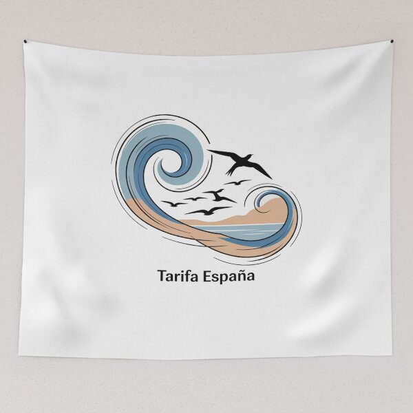 Item preview, Tarifa, España: Olas en espiral y aves — Naturaleza costera minimalista designed and sold by CircinusStore.