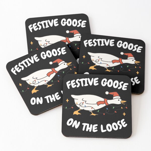 Item preview, Festive Goose On The Loose - Funny Christmas Goose Illustration designed and sold by Maryna_Reine.