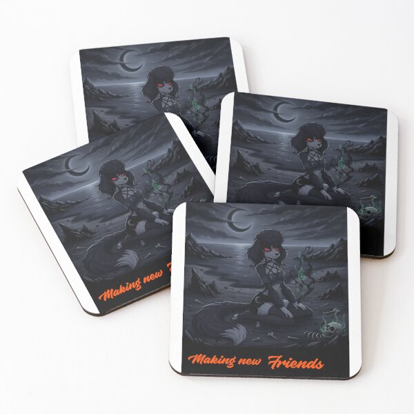 Item preview, Making New Friends Goth Poodle Necromancer on the beech at night designed and sold by Prestons Corner.