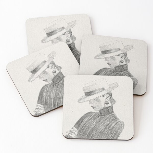 Item preview, Vintage Lines of Elegance – Cross-Hatch Fashion Portrait” designed and sold by CreationbyNiki.