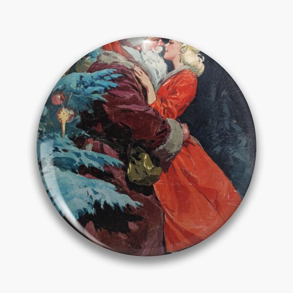 Item preview, Santa kissing Mrs. Clause Christmas card designed and sold by MendaciousMina.