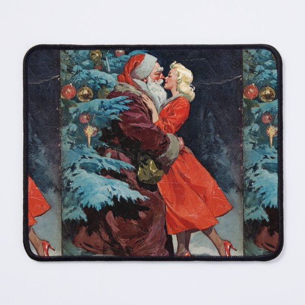 Item preview, Santa kissing Mrs. Clause Christmas card designed and sold by MendaciousMina.