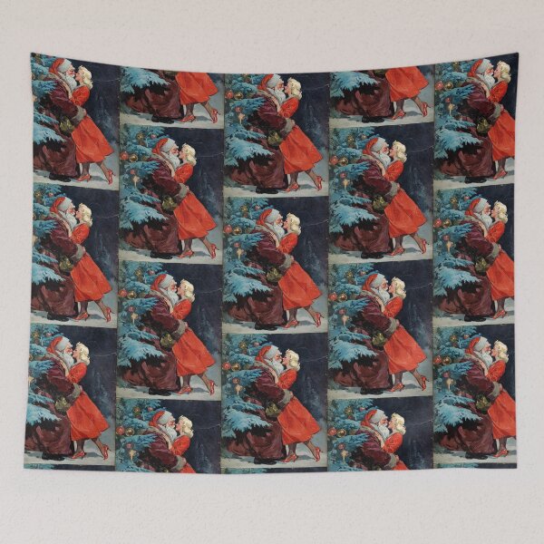 Item preview, Santa kissing Mrs. Clause Christmas card designed and sold by MendaciousMina.