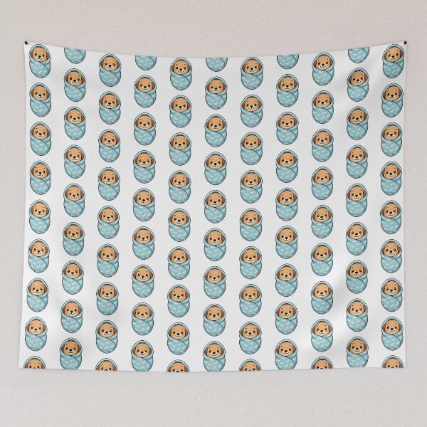 Item preview, Puppy, baby dog in a bone blanket designed and sold by Be-Random.