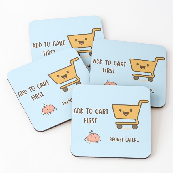 Item preview, Add to Cart First Regret Later – Funny Kawaii Shopping Cart Design designed and sold by RokaWorld.