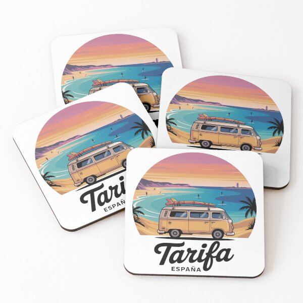 Item preview, Atardecer surfero retro en Tarifa, España - Ilustración de viaje costero designed and sold by CircinusStore.