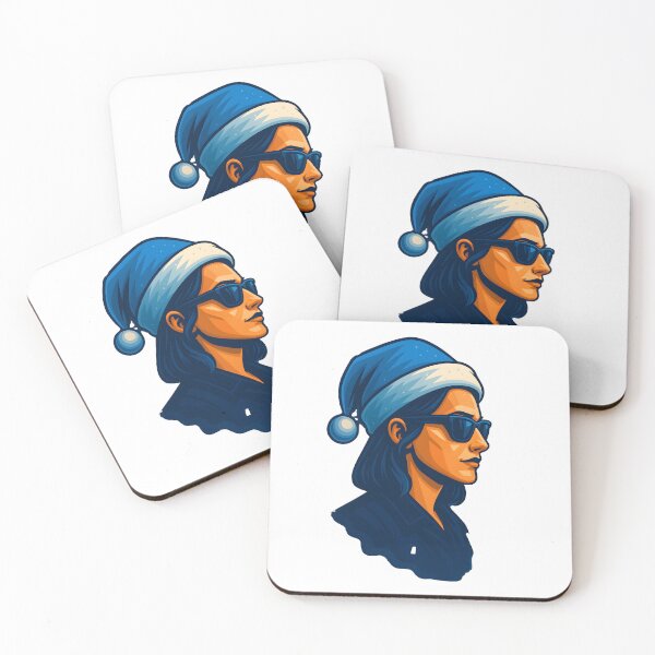 Item preview, Blue Santa Hat Businesswoman Christmas Portrait designed and sold by DigiHub Linker.