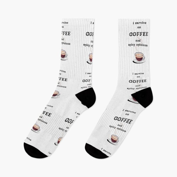 Item preview, I Survive on Coffee and spicy opinions – Funny Coffee Quotes for Coffee Lovers, Sarcastic Office Humor, Coffee Addict Gift designed and sold by digitalbitcraft.