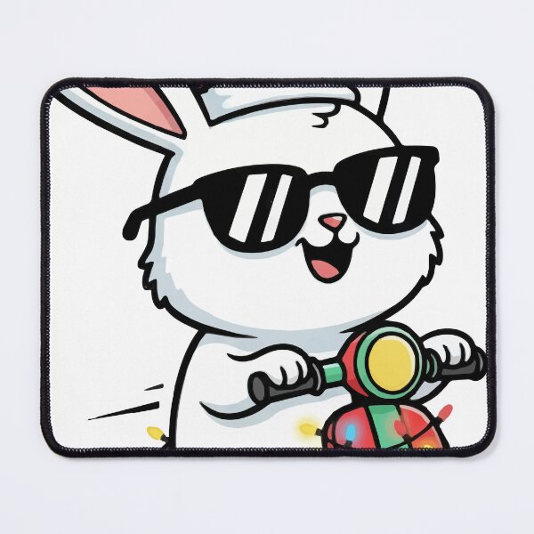 Aperçu de l'œuvre Lapin mignon sur un cyclomoteur créée et vendue par ClubofStitches.