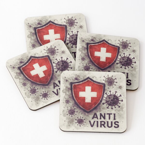 Item preview, Antivirus Shield Watercolor by Modern Mojo | Red Cross Protection Art | Virus Defense Illustration designed and sold by Modern-Mojo.