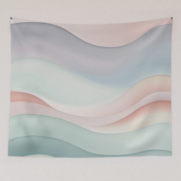 Item preview, Abstract pastel waves beach green blue orange Design 360 designed and sold by artbylucie.