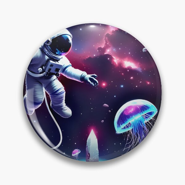 Item preview, Cosmic Explorer – Galactic Jellyfish & Neon Crystals designed and sold by Neer arts.