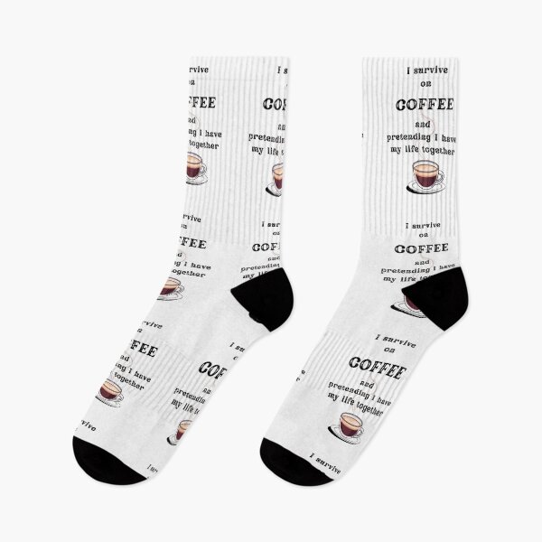 Item preview, I Survive on Coffee and pretending I have my life together – Funny Coffee Quotes for Coffee Lovers, Sarcastic Office Humor, Coffee Addict Gift designed and sold by digitalbitcraft.