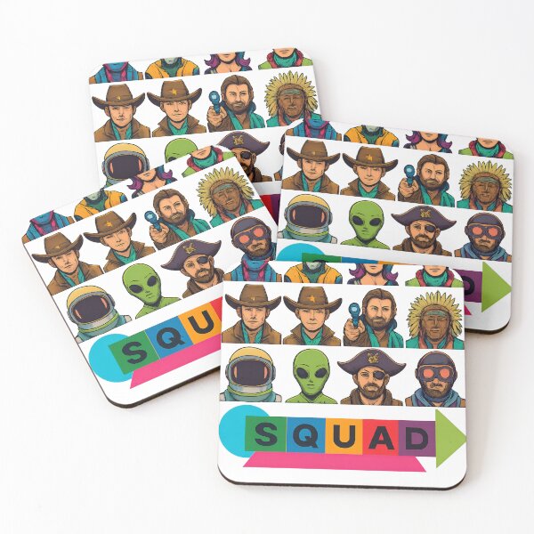 Item preview, Colorful Character Squad Lineup – Sci-Fi, Cowboy, Alien & Pirate Art designed and sold by DesignRush786.