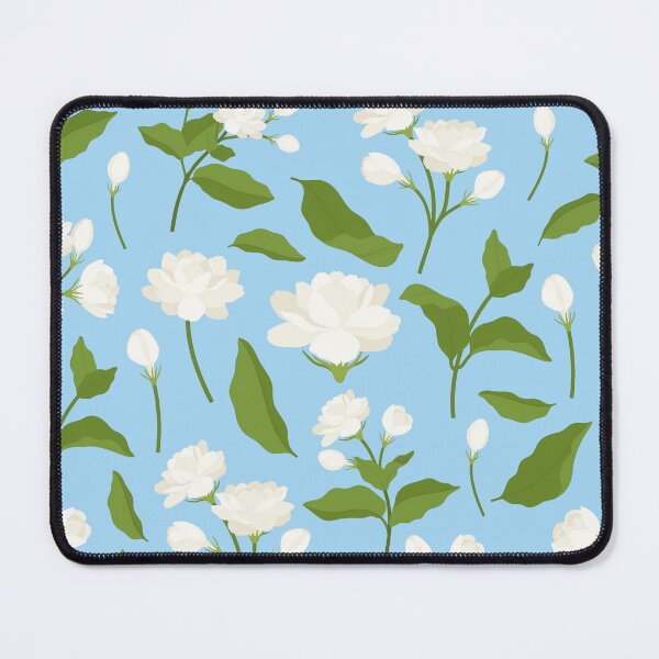 Item preview, Jasmine Flower Pattern on Sky Blue designed and sold by SmallDart Creations.