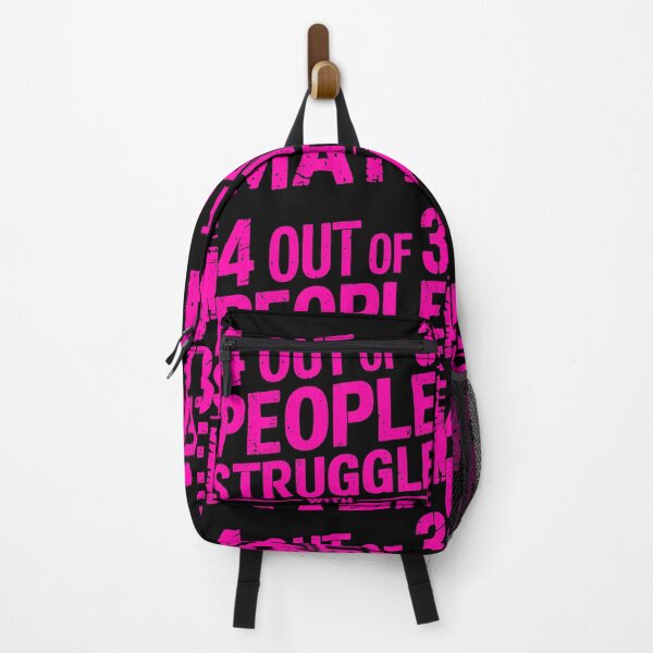 Item preview, Funny Nerdy 4 Out of 3 People Struggle with Math Teacher Pink Text designed and sold by MathWare MathClips.