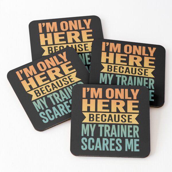 Item preview, I'm Only Here Because My Trainer Scares Me Retro Workout designed and sold by hemagamo.