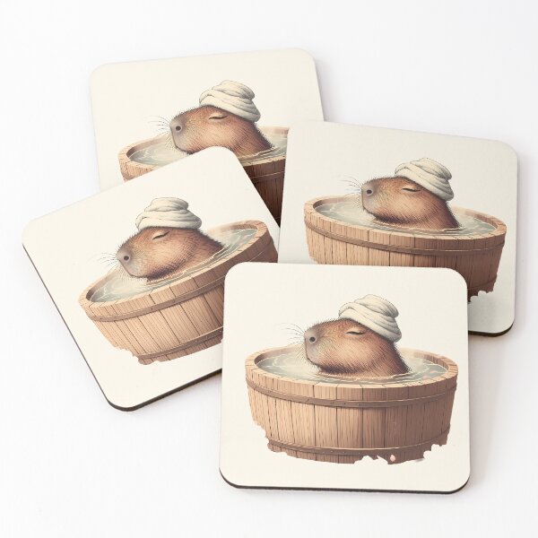 Item preview, Chill Capybara Spa Day Japanese Onsen Vibe designed and sold by oynipshop.