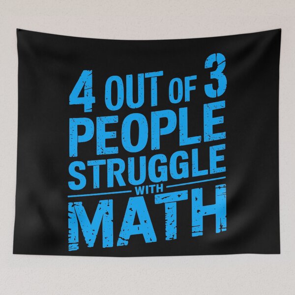 Item preview, Copy of Funny Nerdy 4 Out of 3 People Struggle with Math Teacher Neon Blue Text designed and sold by MathWare MathClips.