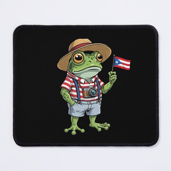 Item preview, Boricua Coquí Frog Holding the Puerto Rican Flag designed and sold by Suzy Perez Art.