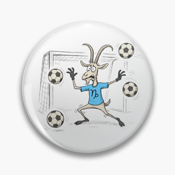 Item preview, Multi-Tasking Capricorn Goalie cartoon designed and sold by D - Magic.