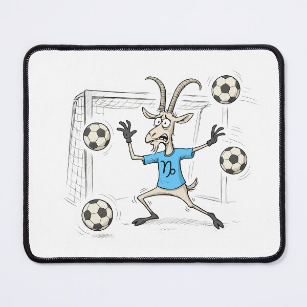 Item preview, Multi-Tasking Capricorn Goalie cartoon designed and sold by D - Magic.