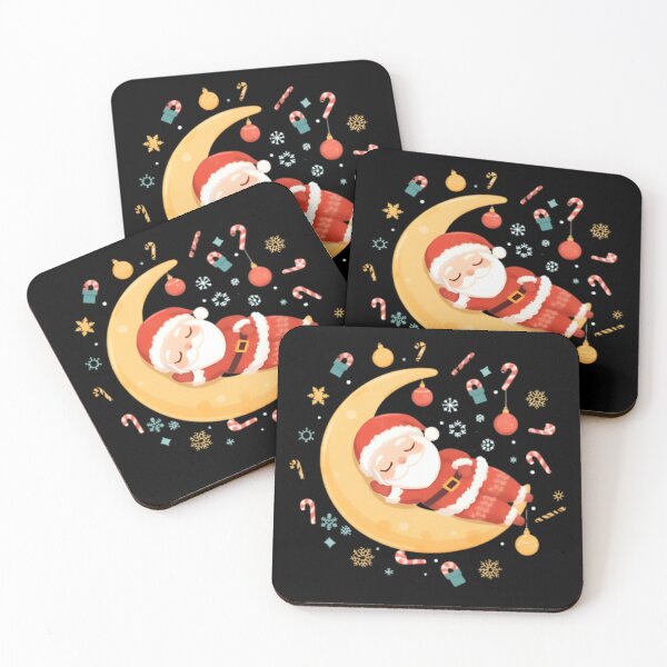 Item preview, Cute Santa Sleeping On Moon |Christmas Holiday Gift| designed and sold by Thread&Fable.