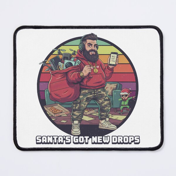 Item preview, Hipster Santa With Tech Bag – Modern Christmas Artwork designed and sold by TomxDesign.