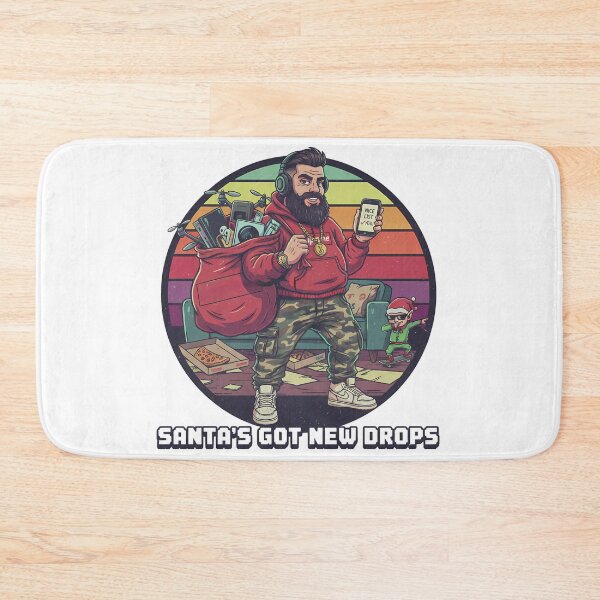 Item preview, Hipster Santa With Tech Bag – Modern Christmas Artwork designed and sold by TomxDesign.