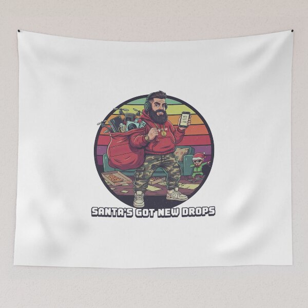 Item preview, Hipster Santa With Tech Bag – Modern Christmas Artwork designed and sold by TomxDesign.