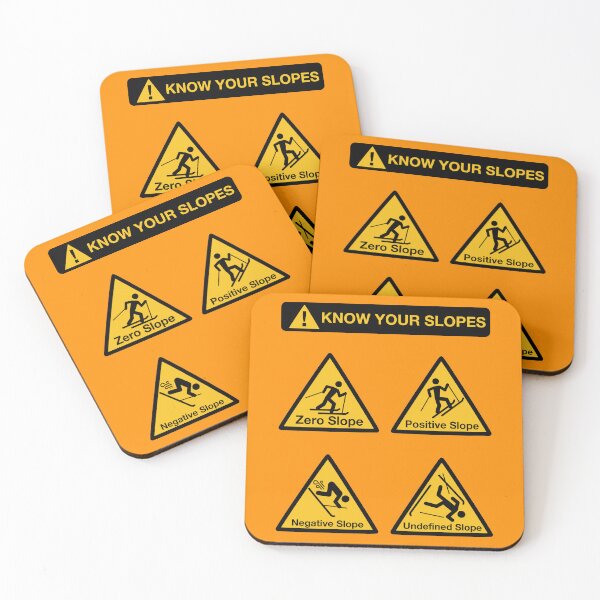 Item preview, Funny Nerdy Know Your Slopes Skiing Warning Signs Middle School Math Teacher Black Text designed and sold by MathWare MathClips.