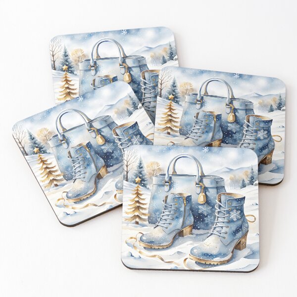 Item preview, Festive Elegance: Christmas Boots & Handbag in a Winter Wonderland designed and sold by PawPrintedArt.