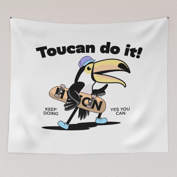 Item preview, Cool Skateboarding Toucan – Fun Cartoon Bird on Skateboard designed and sold by Heytoucan.