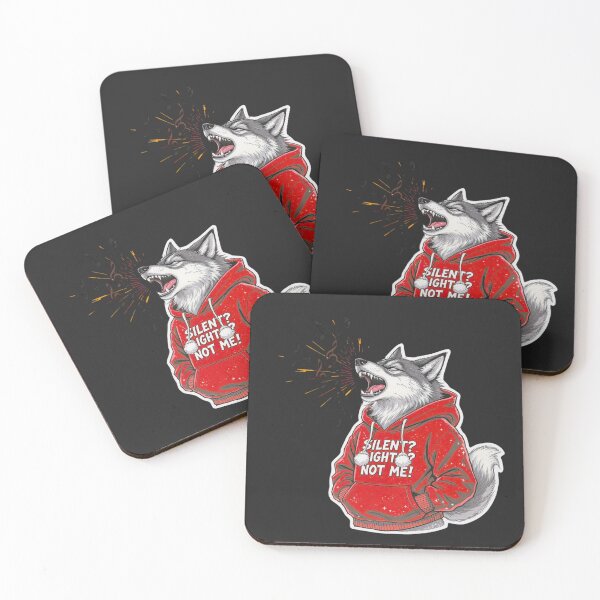 Item preview, Cool Christmas Wolf – “Silent Night? Not Me!” | Funny Howling Wolf Holiday Design designed and sold by ColorSplash123.