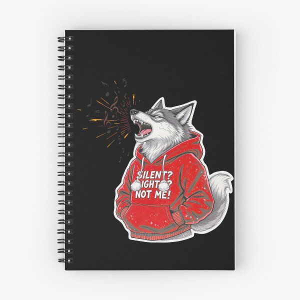 Item preview, Cool Christmas Wolf – “Silent Night? Not Me!” | Funny Howling Wolf Holiday Design designed and sold by ColorSplash123.