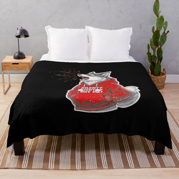 Item preview, Cool Christmas Wolf – “Silent Night? Not Me!” | Funny Howling Wolf Holiday Design designed and sold by ColorSplash123.