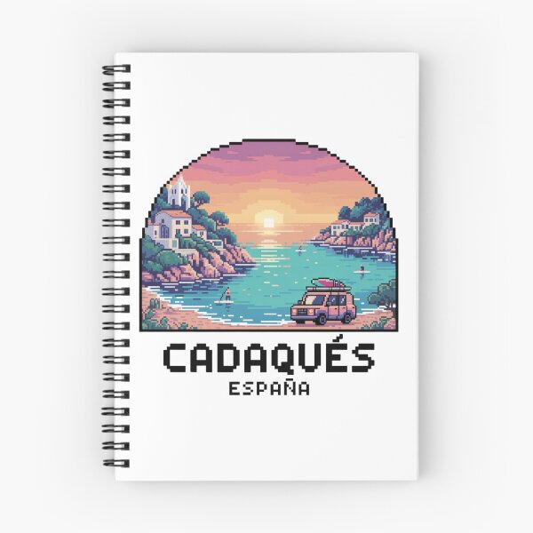 Item preview, Cadaqués Spain Pixel Sunset - Mediterranean Coastal Pixel Art designed and sold by CircinusStore.