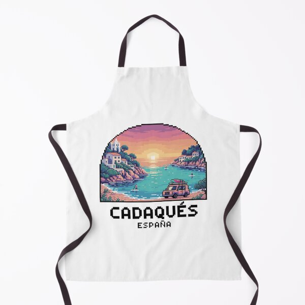 Item preview, Cadaqués Spain Pixel Sunset - Mediterranean Coastal Pixel Art designed and sold by CircinusStore.