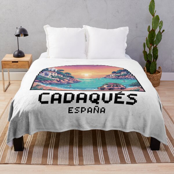 Item preview, Cadaqués Spain Pixel Sunset - Mediterranean Coastal Pixel Art designed and sold by CircinusStore.